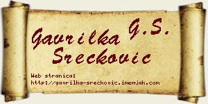 Gavrilka Srećković vizit kartica